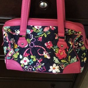 Vera Bradley Navy and Pink Floral Purse